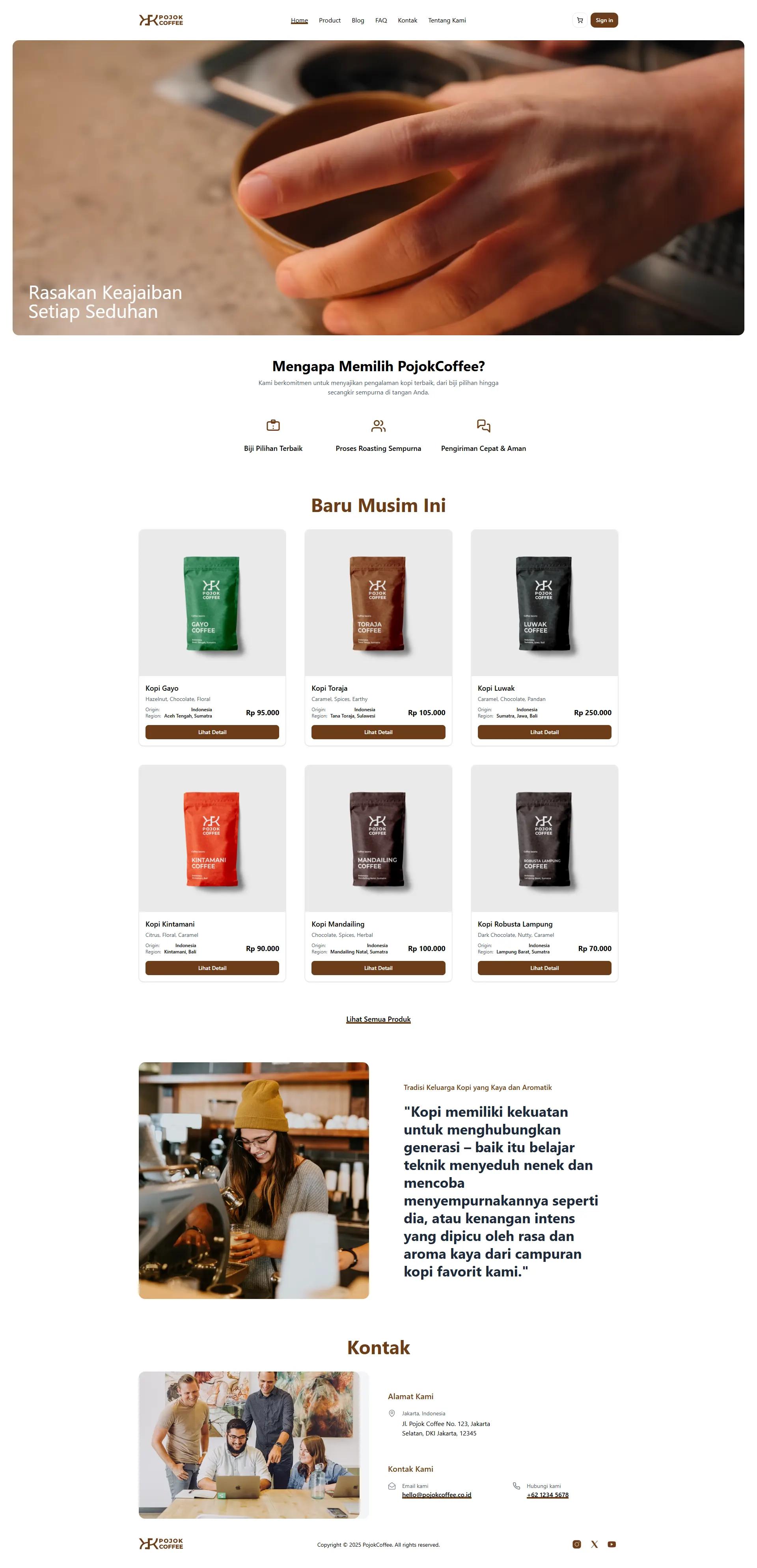 Pojok Coffee full page preview